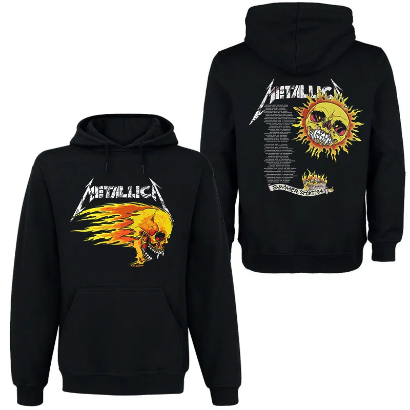 Women Dress METALLICA Band Rock Dark Wind Hoodie Men's Street Hip Hop Top Comfortable Hooded Sweater Fall_Winter Personality Men's Clothing