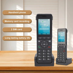 IP Phone 4G LTE Cordless Phone Portable Wifi 2.4in Color Screen Desktop Phone for Dect VoIP Black