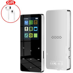 Metal Media player 2.0 Inch Metal Touch MP3 MP4 Music Player Bluetooth 5.0 Supports Card, with FM Alarm Clock Pedometer e-Book Built-in Speaker