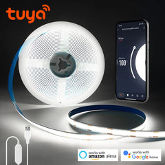 silicone TV light Strip DC5V Tuya Smart WiFi COB USB LED Strip Light 320leds/M Silica Gel Tube LED Lights Tape Bedroom Wall Kitchen Cabinet Backlighting