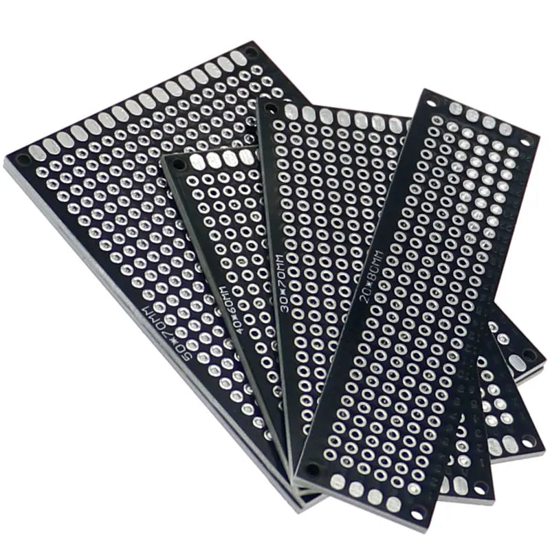 Electronic materials PCB 20pcs/lot 2X8 3X7 4X6 5X7 PCB Prototype Board Circuit Protoboard Universal Stripboard Prototyping Veroboard 5Pcs Each Value