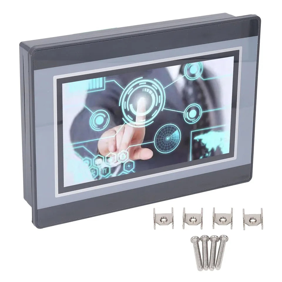 aluminum HMI PLC CONTROLLER HMI PLC Control Board 7 Inch TFT LCD Touch Screen Relay Output 12 in 8 Out High Speed Counting PLC Controller DC24V 5A