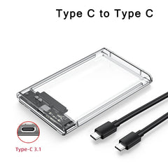 PLASTIC HARD DRIVE BOXES FOR HARDDISK USB 3.0/Type C to SATA III Hard Disk Case for 2.5 inch HDD SSD External Hard Drive Enclosure Harddisk Boxs Support UASP HDD Box