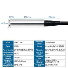 level sensor Liquid Level Transmitter 0-0.5M-500M Water Level Measurement 4-20mA 0-5V 10V RS485 Output Tank Pool Deep Well Water Level Sensor