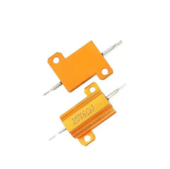 silicoen Adjustable resistor 2PCS/lot 10W 25W 50W 100W Aluminum Power Resistor 0.1~1Kohm Metal Shell Case Wirewound  Resistance Load Resistors 4ohm 6ohm 8ohm
