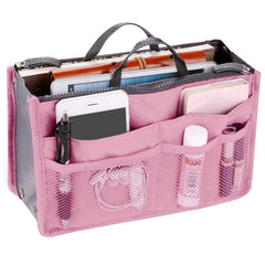 NYLON MAKEUP BAG FOR STORAGE AND CARRY OF COSMETICS Women Cosmetic Organizer Bag Nylon Travel Insert Organizer Handbag Foldable Large Capacity Insert Bag Liner Makeup Tote