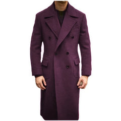 Formal Winter Brown Men Blazer Suits  Double Breasted Winter Warm Overcoat Customized  Business Winter Wear Warm Jacket