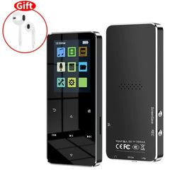 Metal Media player 2.0 Inch Metal Touch MP3 MP4 Music Player Bluetooth 5.0 Supports Card, with FM Alarm Clock Pedometer e-Book Built-in Speaker