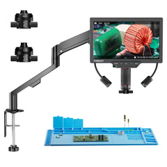 Handheld Video Magnifier TOMLOV TM3K-3D Max 10" Digital Soldering Microscope 2000X Magnetic Dual Lens 3K Video Coin Microscopio with Flex Arm Repair Mat