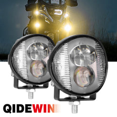2x2 lens TYPEIII-Medium 5050 LED Mini Motorcycle LED Spotlights LED Motorcycle Headlight Lens 12V 24V 6500K Universal Auxiliary Headlamp15W Flash Warning Light