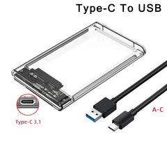 PLASTIC HARD DRIVE BOXES FOR HARDDISK USB 3.0/Type C to SATA III Hard Disk Case for 2.5 inch HDD SSD External Hard Drive Enclosure Harddisk Boxs Support UASP HDD Box