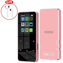 Metal Media player 2.0 Inch Metal Touch MP3 MP4 Music Player Bluetooth 5.0 Supports Card, with FM Alarm Clock Pedometer e-Book Built-in Speaker