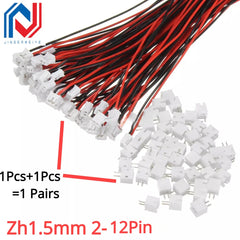 LIVE-END CONNECTOR 10 Pairs/lot Mini Micro ZH 1.5 2P 3P 4P 5P 6P 7P 8P 9P 10P 11P 12Pin JST Zh1.5mm Connector with Wires Cable Zh1.5mm