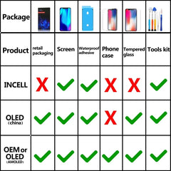 OLED display 1690P-IC16 1630P-IC16 PINZHENG High Quality Screen AMOLED INCELL LCD OLED OEM For iPhone 11 12 13 Mini Pro Max XS XR MAX Display Replacement With Tool