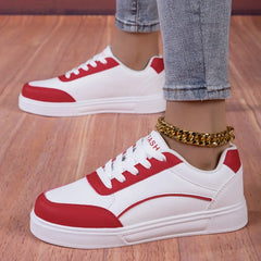 FABRIC LADY SHOES YRZL White Shoes Women Sneakers High Quality Waterproof Leather Casual Ladies Shoes Trend Flat White Tennis Shoes for Woman