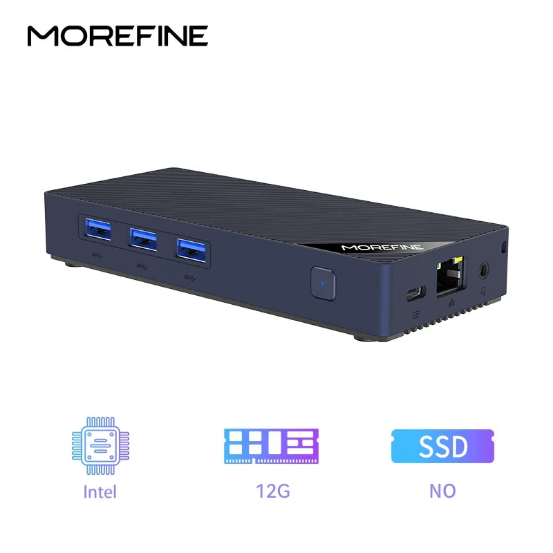 POCKET PC MOREFINE M10 Mini PC AlderLake N150 Portable Computer LPDDR5 12GB 512GB Windows11PRO SATA SSD 1000M Pocket Pc Gaming Computer