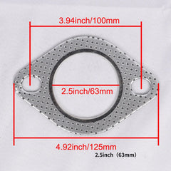 Gasket 1/5pcs Car Exhaust Downpipe Flange Gasket 51/55/60/63/70/76mm Exhaust Pipe Intake Tube Gasket 2.0/2.16/2.36/2.5/2.75/3.0 inch