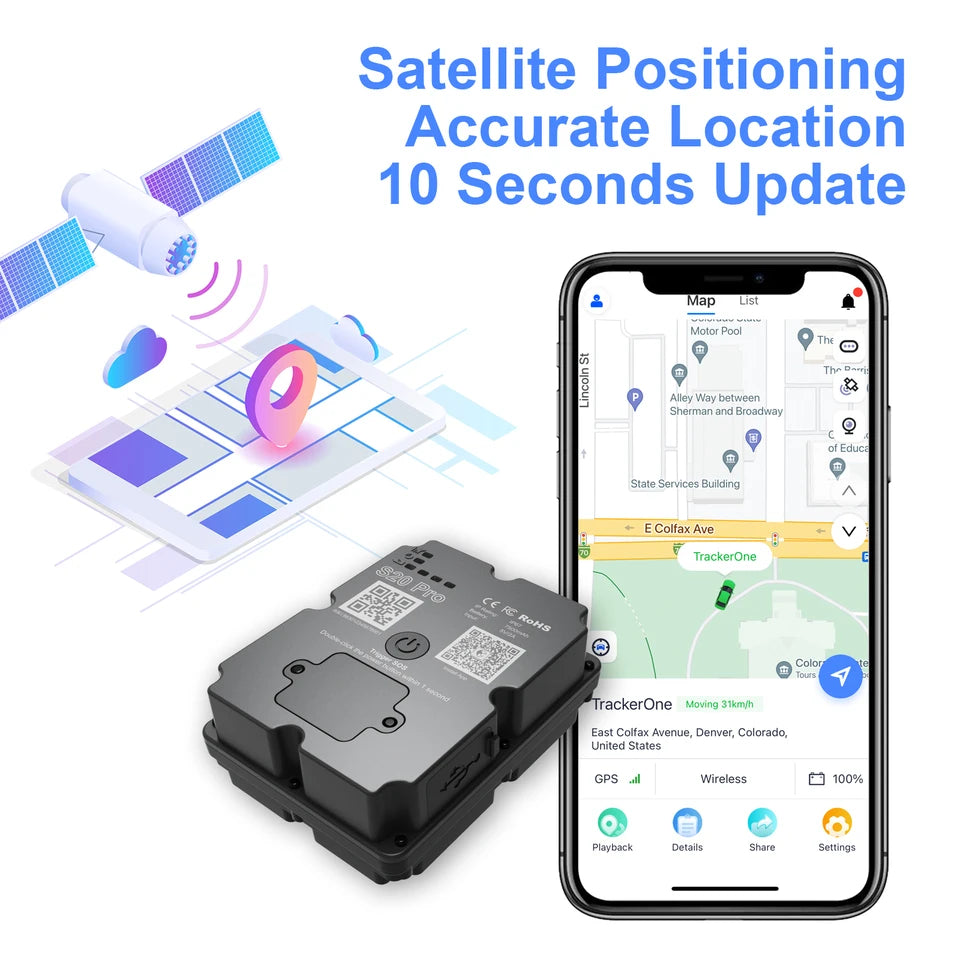 GPS TRACKER Best 4G Anti-Theft GPS Tracker for Car/Motorcycle - ‌Strong Magnetic Vehicle Locator with Paid APP Tracking/Security Protection